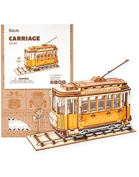 Robotime Classic 3d Diy Wooden Puzzle Tg505 Tramcar