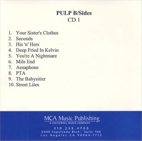 Pulp Bsides Us Promo Cd R Acetate 413618