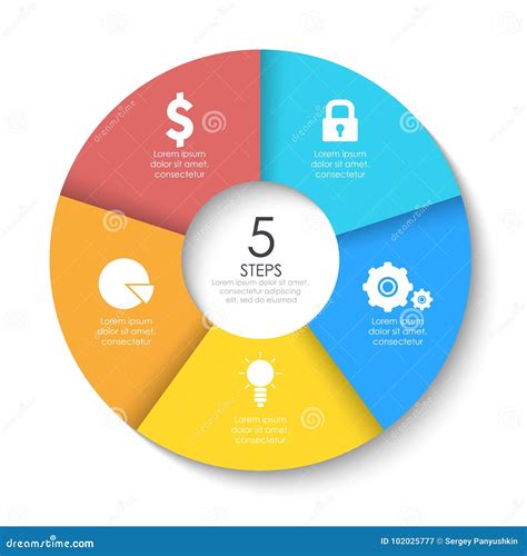 Set Of Round Infographic Diagram Circles Of Elements Or Steps Stock