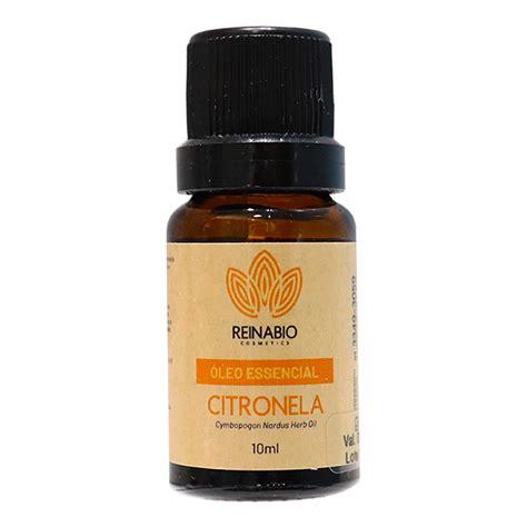 Óleo Essencial Citronela 100 puro Certificado Aromaterapia Reinabio