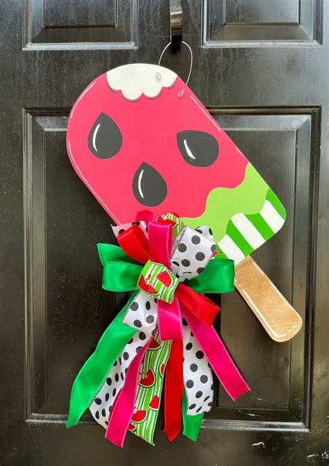 Watermelon Popsicle Door Hanger Etsy In 2024 Summer Door Hanger