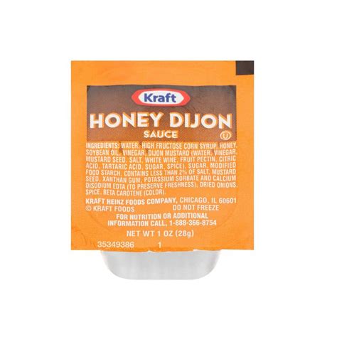 Kraft Honey Dijon Sauce Cups Oz Ct Sauceandtoss Honey Dijon