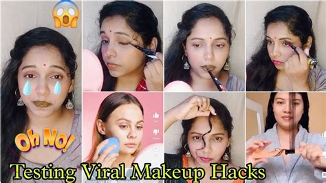 😳 Testing Out Viral Makeup Hacks 😮😱trying Viral Weird Hacks Indian