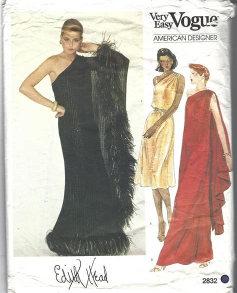 Vogue American Designer Sewing Pattern 2832 Edith Head Vintage Dress