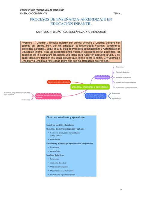 Procesos De Ense Anza Tema En Educacin Infantil Tema Procesos De