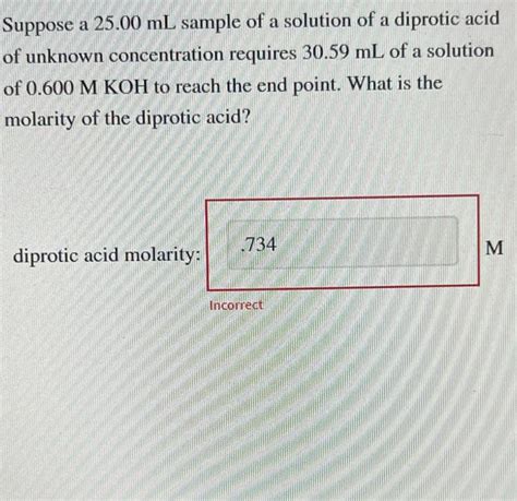 Solved Suppose A 2500 Ml Sample Of A Solution Of A Diprotic