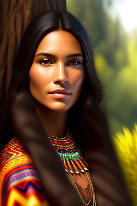 Lexica Native American Young Woman Portrait In 3d Digital Art With