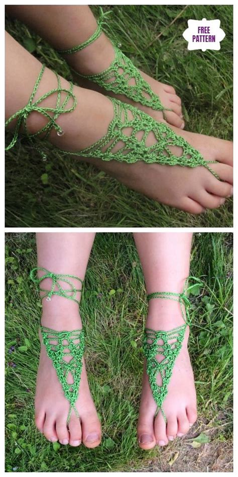 Diy Sexy Barefoot Sandals Free Crochet Patterns Tutorial Artofit