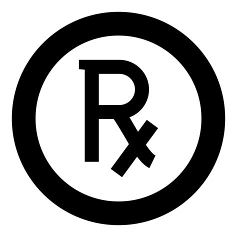 Rx Symbol Prescription Icon Black Color In Circle Round 7038186 Vector