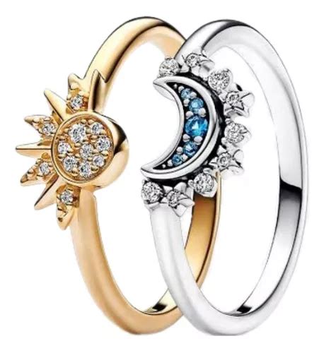 Pandora Par De Anillos Sol Y Luna Celestiales Meses Sin Inter S