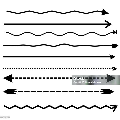 Black Arrow Set Collection Isolated On White Vector Design Element Line