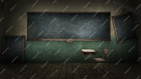 Premium Photo | Horror and creepy classroom in the school