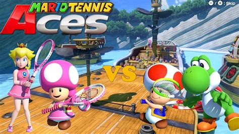 Mario Tennis Aces Peach Toadette Vs Yoshi Toad Savage Sea YouTube