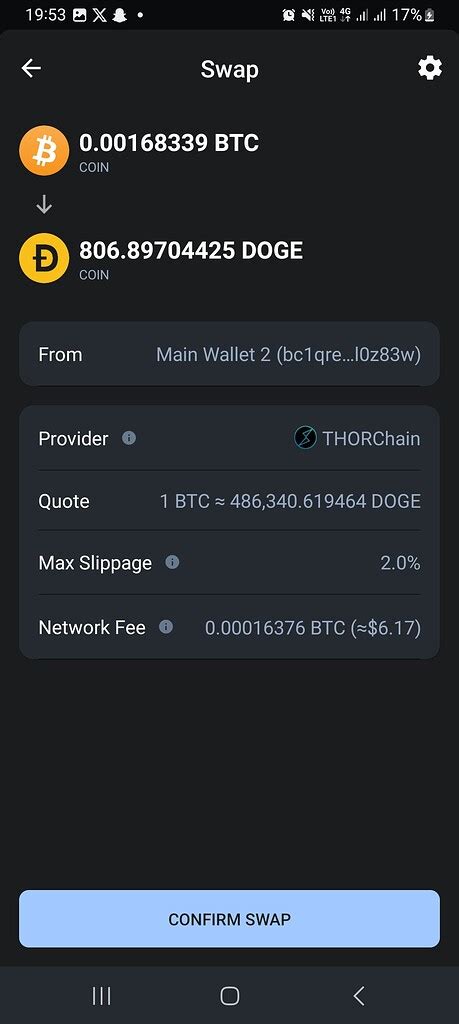 Thorchain swap issues - Use-case - Trust Wallet