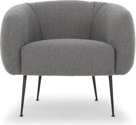 Metro Sepli Accent Chair In Black Legs And Charcoal Boucle Upholstery