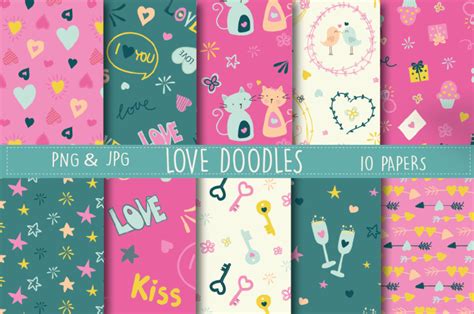 Love Doodles Paper By Poppymoon Design TheHungryJPEG