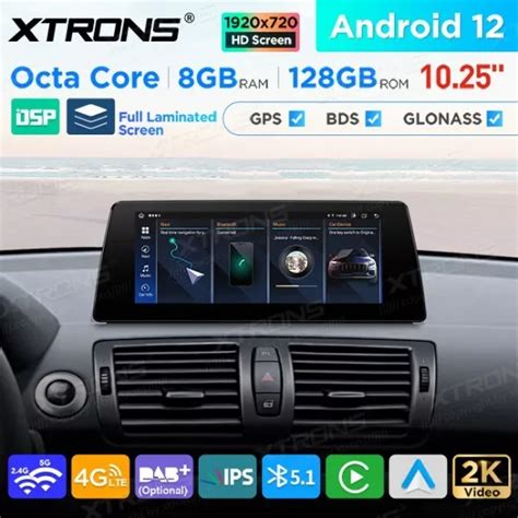 XTRONS AUTORADIO CAR Tablet GPS BMW E81 E82 E87 E88 Ccc Android 12 Wifi