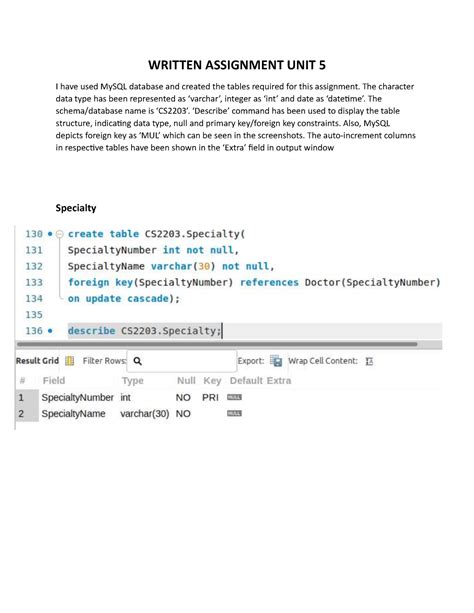 Database Cs Programming Assignment Unit Written Assignment