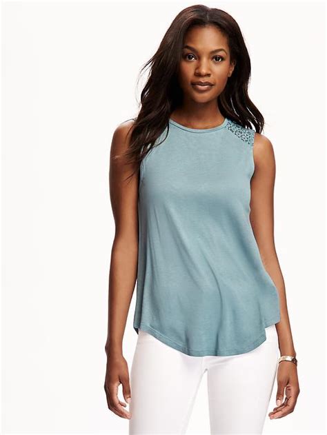 Relaxed Lace Yoke Top For Women Old Navy