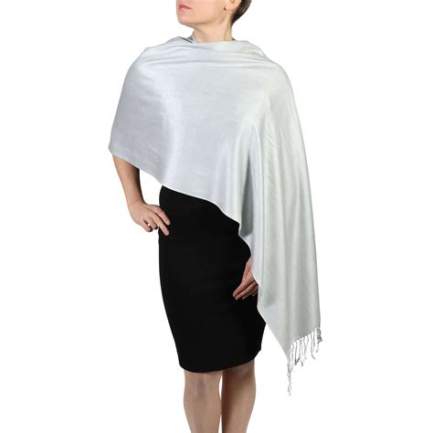 Silver Pashmina Scarf Shawl Wrap York Shawls