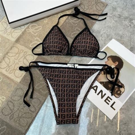 Fendi Swim Fendi Brown And Black Bikini Poshmark