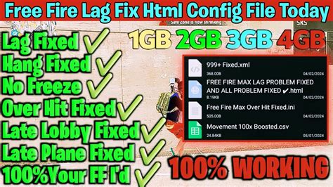 Free Fire Lag Fix Config File Today Config File Lag Fix Free Fire