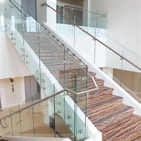 Balcony Frameless Tempered Glass Railing Balustrade With Stainless