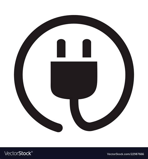 Electric Plug Socket Icon Simple Flat Concept Vector Image