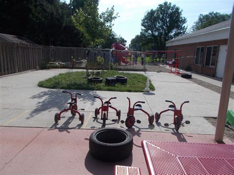 Our Trike Track The Preschool Playground With A Natural Reading Area In