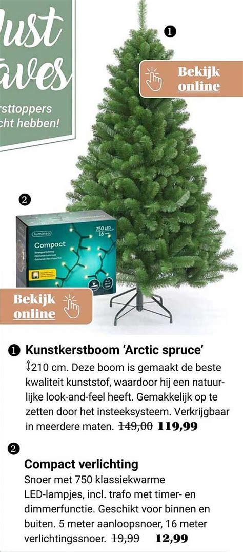 Kunstkerstboom Arctic Spruce Of Compact Verlichting Aanbieding Bij