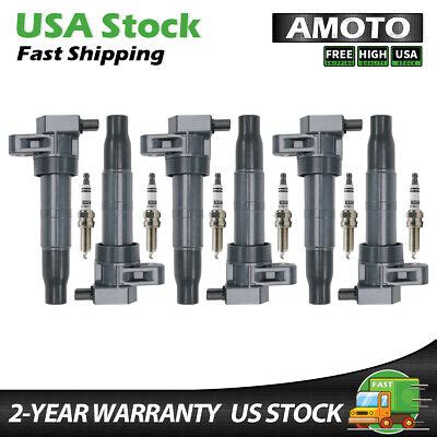 UF546 6X Ignition Coil 6X Spark Plugs For Hyundai Sonata Kia Sedona