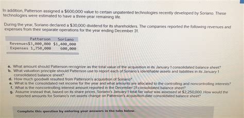 Solved On January 1 Patterson Corporation Acquired 80 Chegg