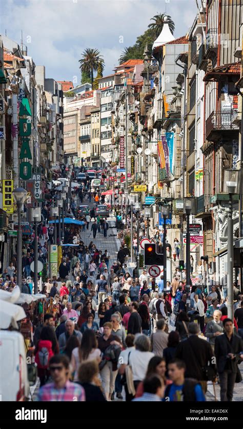 Shopping Street Of Rua De Santa Catarina Porto District Of Porto