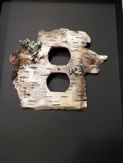 Birch Bark Drift Wood Electrical Plug Cover 4 Tree Bark Crafts