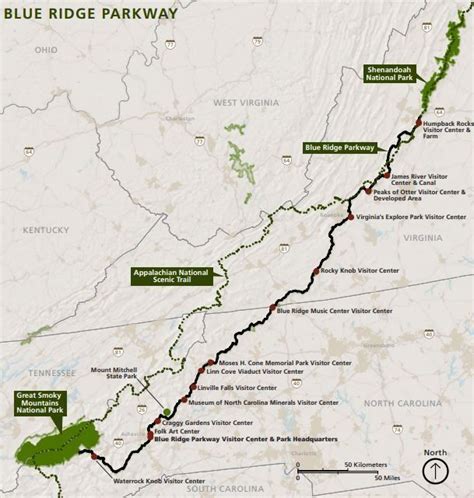 Mapa Del Parque Shenandoah