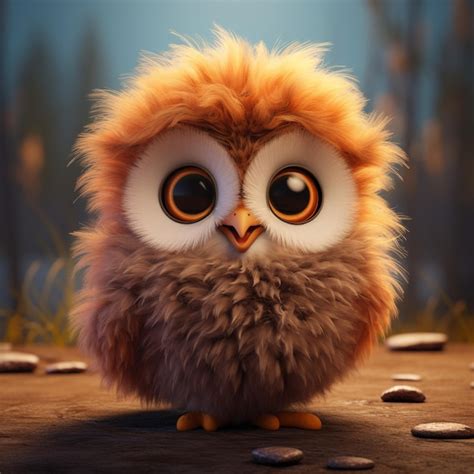 Premium Photo Cute Fluffy Litte Owl With Big Eyes