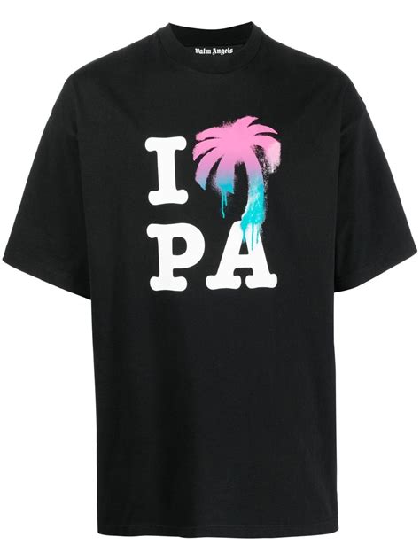 Palm Angels Playera Con Logo Estampado Negro Farfetch Mx