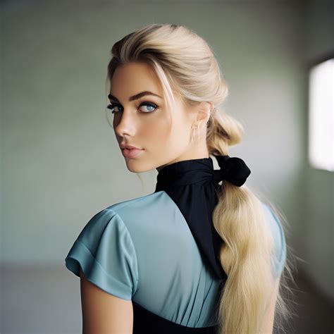 An Woman With Long Blonde Hair Tied Up In A Ponytail By Tenkooo Playground