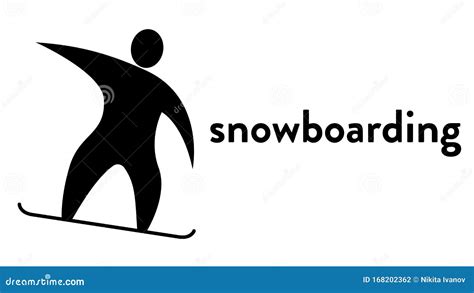 Vector Banner With An Icon Of A Snowboarder Going Downhill With Text