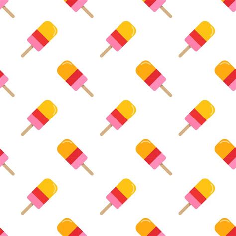 Premium Vector Seamless Pattern Ice Cream Popsicle