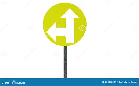 Mandatory Straight Or Left Turn Traffic Lane Route Direction Sign