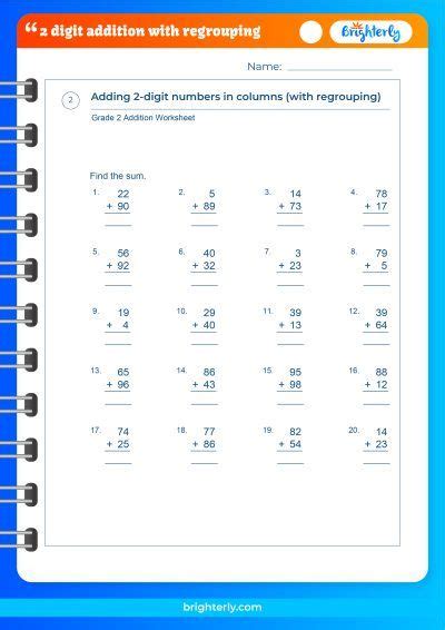 2 Digit Addition With Regrouping Worksheets [pdfs] Brighterly