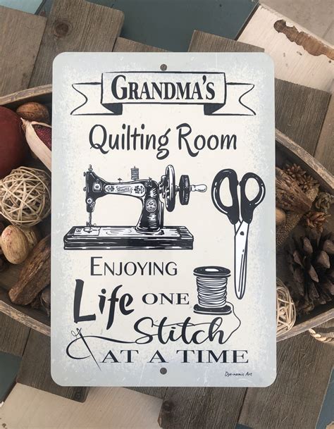 Personalized Grandmas Quilting Room Metal Sign Allhap