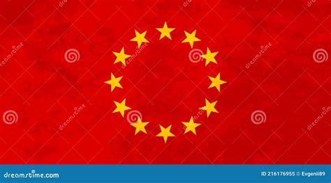 European Union Flag Looks Like USSR Communist Red Flag with Stars Stock ...