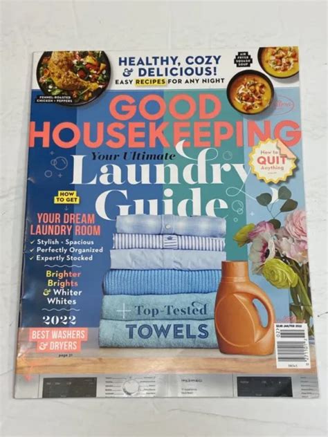 Good Housekeeping Magazine Jan Feb 2022 Laundry Guide Dream Room Towels