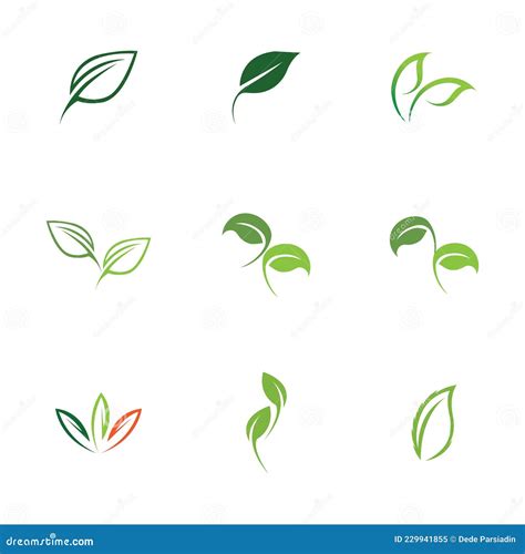 Logos Of Green Leaf Ecology Nature Element Vector Stock Illustration