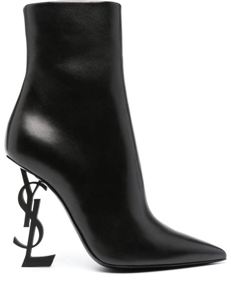 Saint Laurent Opium Mm Pointed Toe Ankle Boots Black Farfetch Uk