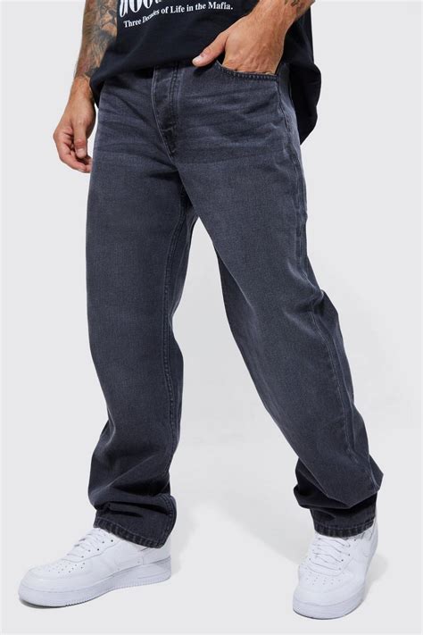 Mens Relaxed Rigid Jean Boohoo Uk