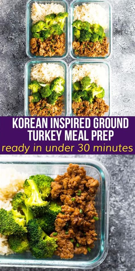 Flavorful Korean Inspired Ground Turkey Meal Prep Bowls Under 400 Calories