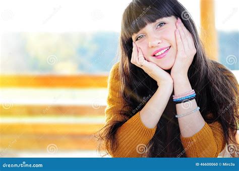 Happy Woman In Love Portrait Stock Photo Image Of Outside Charming